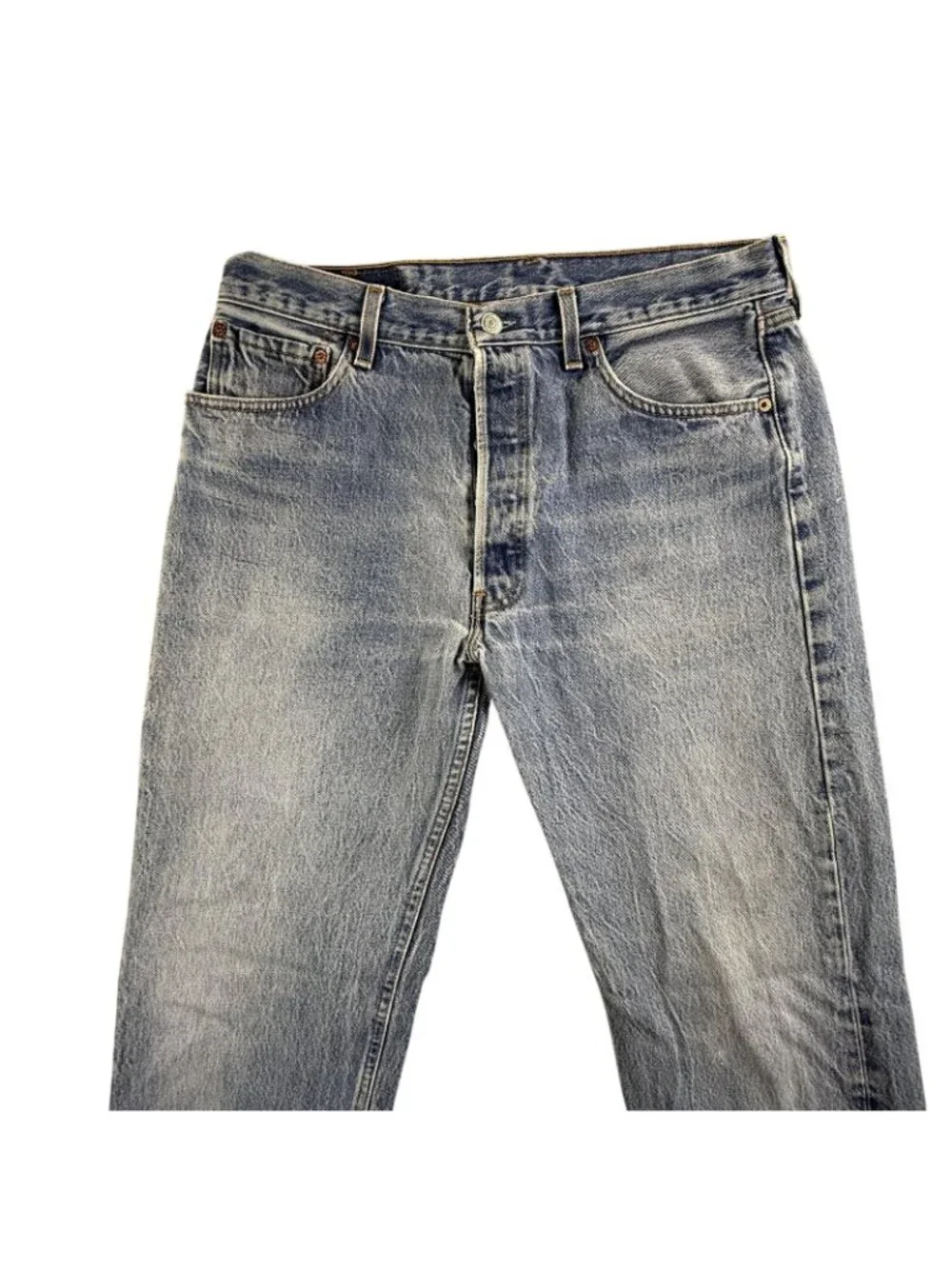 Vintage Levis 501 Jeans Mens 34x34 Blue Light Wash Straight Leg Denim USA 90s